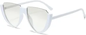 Vintage Half Frame Sunglasses Women Cat Eye Small Black White Red Colorful Transparent Sunglasses Female Male UV400