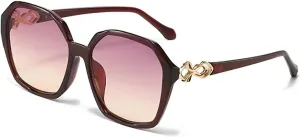 Vintage Sunglasses for Women Transparent Frame Gradient Color Glasses Large Frame
