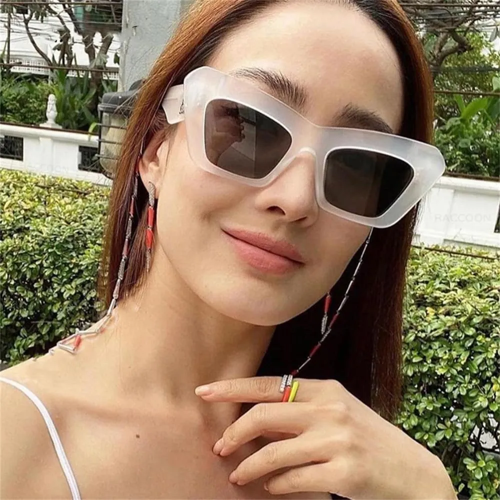 Vintage Transparent Cat Eye Sunglasses Women Retro Sun Glasses Men Shades Eyewear