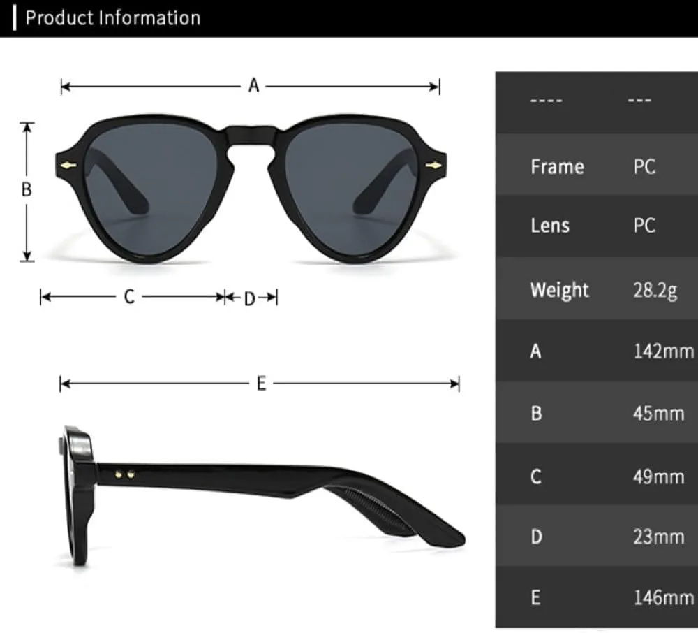 Vintage Unique Oval Women Punk Sunglasses Fashion Gradient Shades UV400 Men Rivets Cat Eye Sun Glasses
