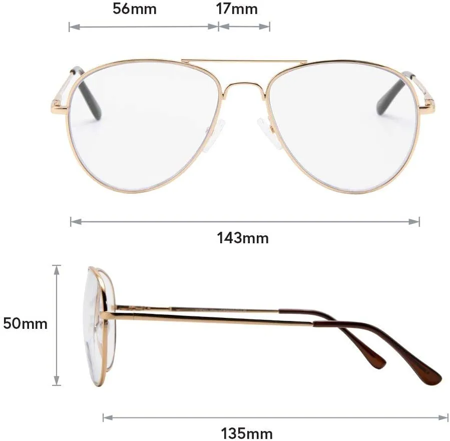 VITENZI Progressive Reading Glasses for Women and Men Multifocal Computer Readers with Blue Light Blocking Lenses Milan