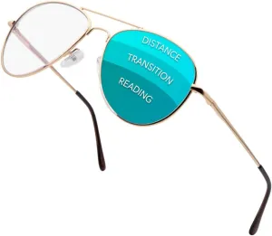 VITENZI Progressive Reading Glasses for Women and Men Multifocal Computer Readers with Blue Light Blocking Lenses Milan