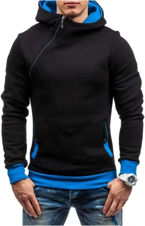 Wankang Hoodies for Men, Men's Slim Fit Side Zip Hoodie Casual Lightweight Gym Athletic Sweatshirt Pullover Hooded Tops