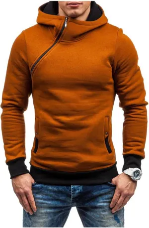 Wankang Hoodies for Men, Men's Slim Fit Side Zip Hoodie Casual Lightweight Gym Athletic Sweatshirt Pullover Hooded Tops
