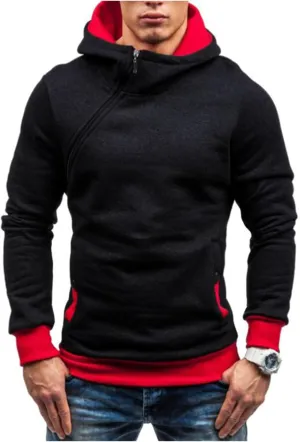 Wankang Hoodies for Men, Men's Slim Fit Side Zip Hoodie Casual Lightweight Gym Athletic Sweatshirt Pullover Hooded Tops