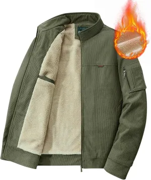 Warm Winter Jackets For Men Casual Stylish Sherpa Fleece Lined Thermal Bomber Coats Vintage Cargo Work Trucker Jacket