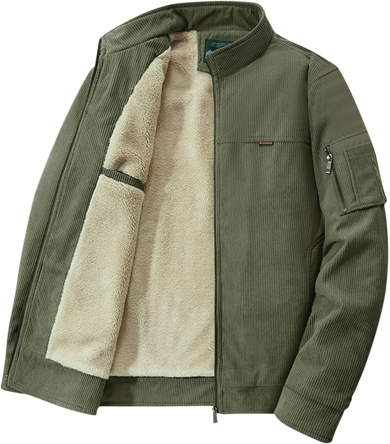 Warm Winter Jackets For Men Casual Stylish Sherpa Fleece Lined Thermal Bomber Coats Vintage Cargo Work Trucker Jacket