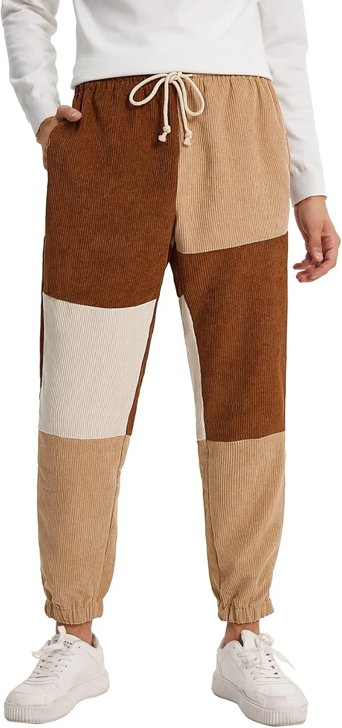 WDIRARA Men's Floral Letter Graphic Print Drawstring Waist Tie Front Sweatpants