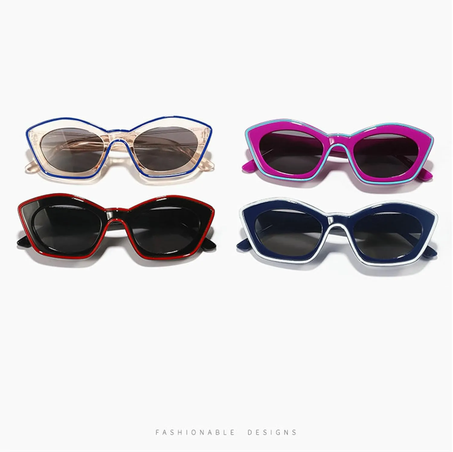 willochra Retro Oval Butterfly Sunglasses for Women Vintage 90s Cat Eye Sun Glasses Trendy Small Oval Cateye Line Shades