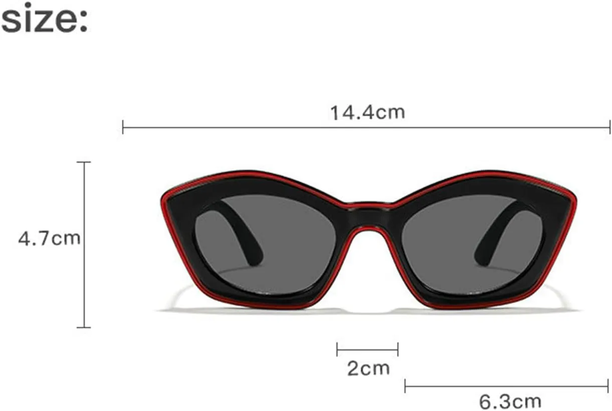 willochra Retro Oval Butterfly Sunglasses for Women Vintage 90s Cat Eye Sun Glasses Trendy Small Oval Cateye Line Shades