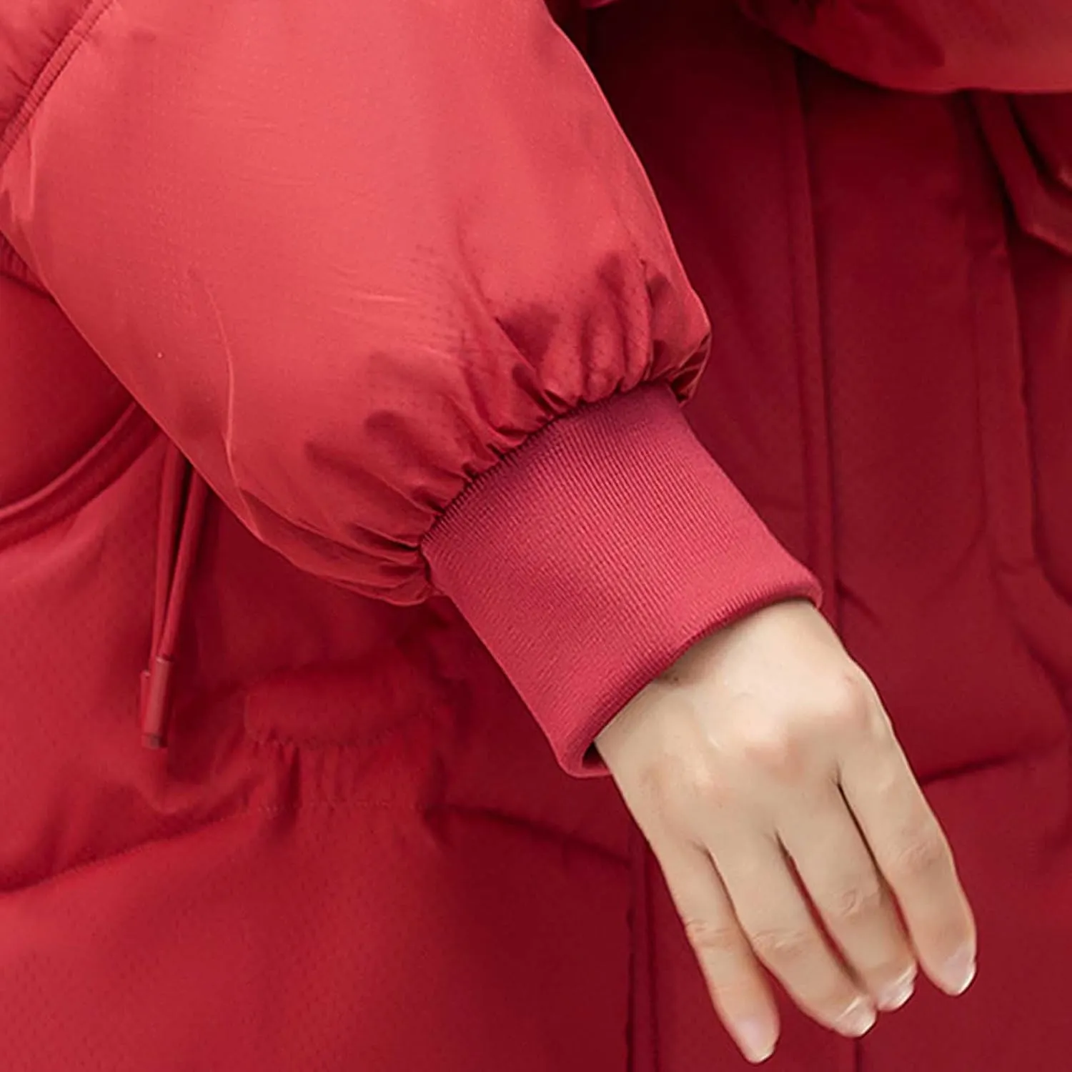 Winter Full Zip Parka Down Jacket for Ladies Solid Color Warm Puffer Jackets Long Sleeve Detachable Hood Casual Coat