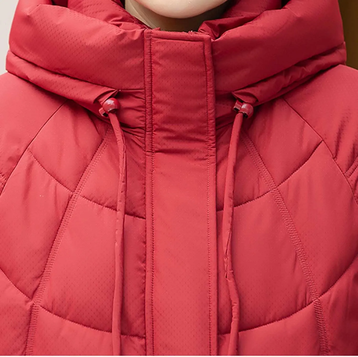 Winter Full Zip Parka Down Jacket for Ladies Solid Color Warm Puffer Jackets Long Sleeve Detachable Hood Casual Coat