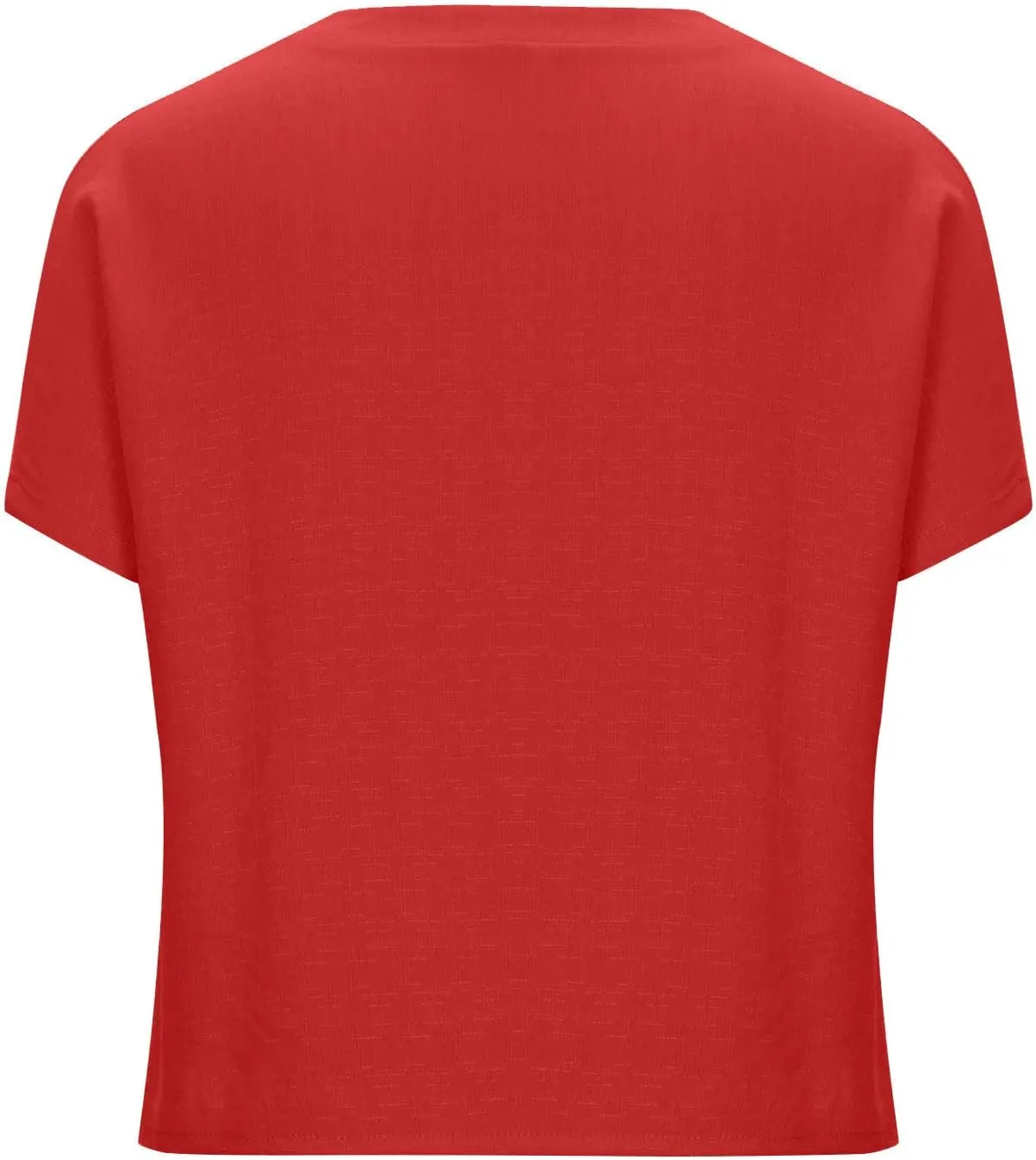 Women's Cotton Linen V Neck Boxy Top Casual Plain Blouses Short Sleeve T Shirt Loose Fit Tunic Summer Tops Basic Tee