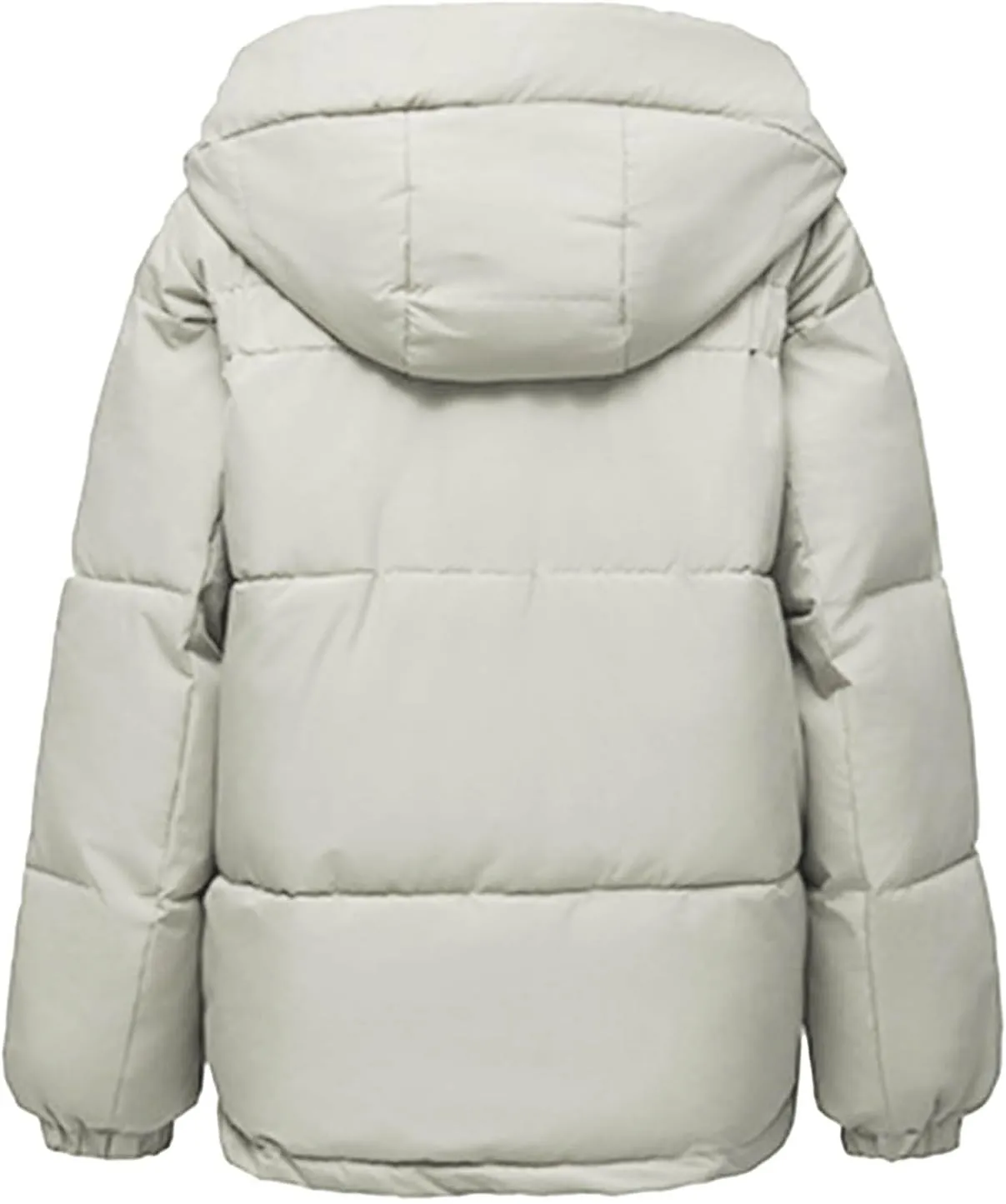 Women's Down Jackets Full Zip Up Baggy Puffer Coat Long Sleeve Winter Warm Coats Hooded Solid Color Parka Jacket