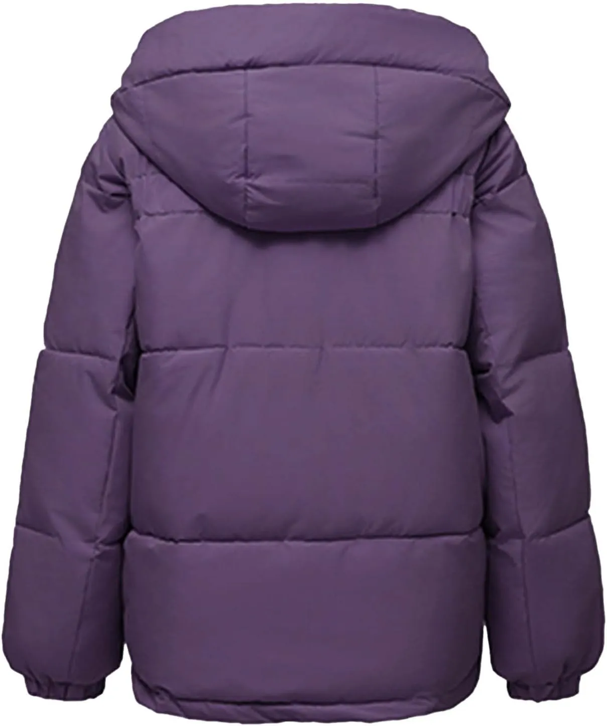 Women's Down Jackets Full Zip Up Baggy Puffer Coat Long Sleeve Winter Warm Coats Hooded Solid Color Parka Jacket