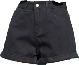 Women's High Waisted Denim Shorts Summer Stretchy Folded Hem Jeans Shorts Elastic Casual Short Jeans