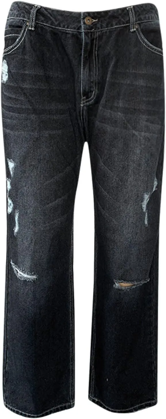 Womens High Waisted Jeans Waisted Trousers Jeans Lace Poket Denim Women's Jeans Straight Leg Loose Stretchy Straight