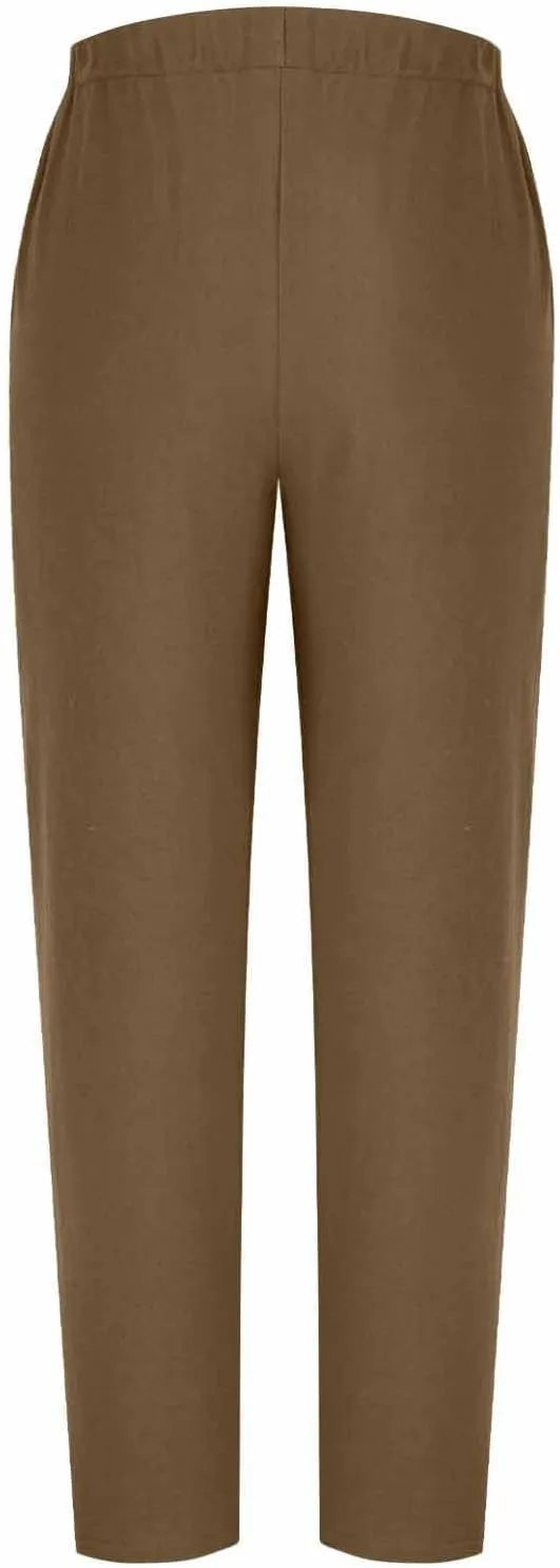 Womens Joggers Pants High Rise Elastic Waist Pants Side Button Straight Leg Trousers Casual Sweatpants with Pockets