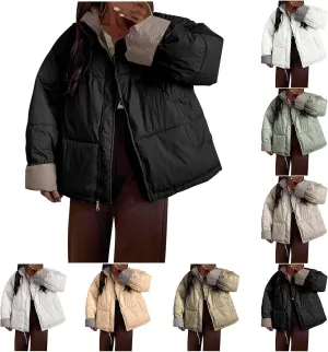 Womens Oversized Quilted Puffer Jacket Lightweight Padded Down Coats Winter Warm Outerwear