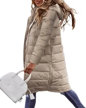 Womens Puffer Vest Long Down Sleeveless Hooded Jacket Oversized Quilted Side Zip up Warm Winter Coats with Pockets