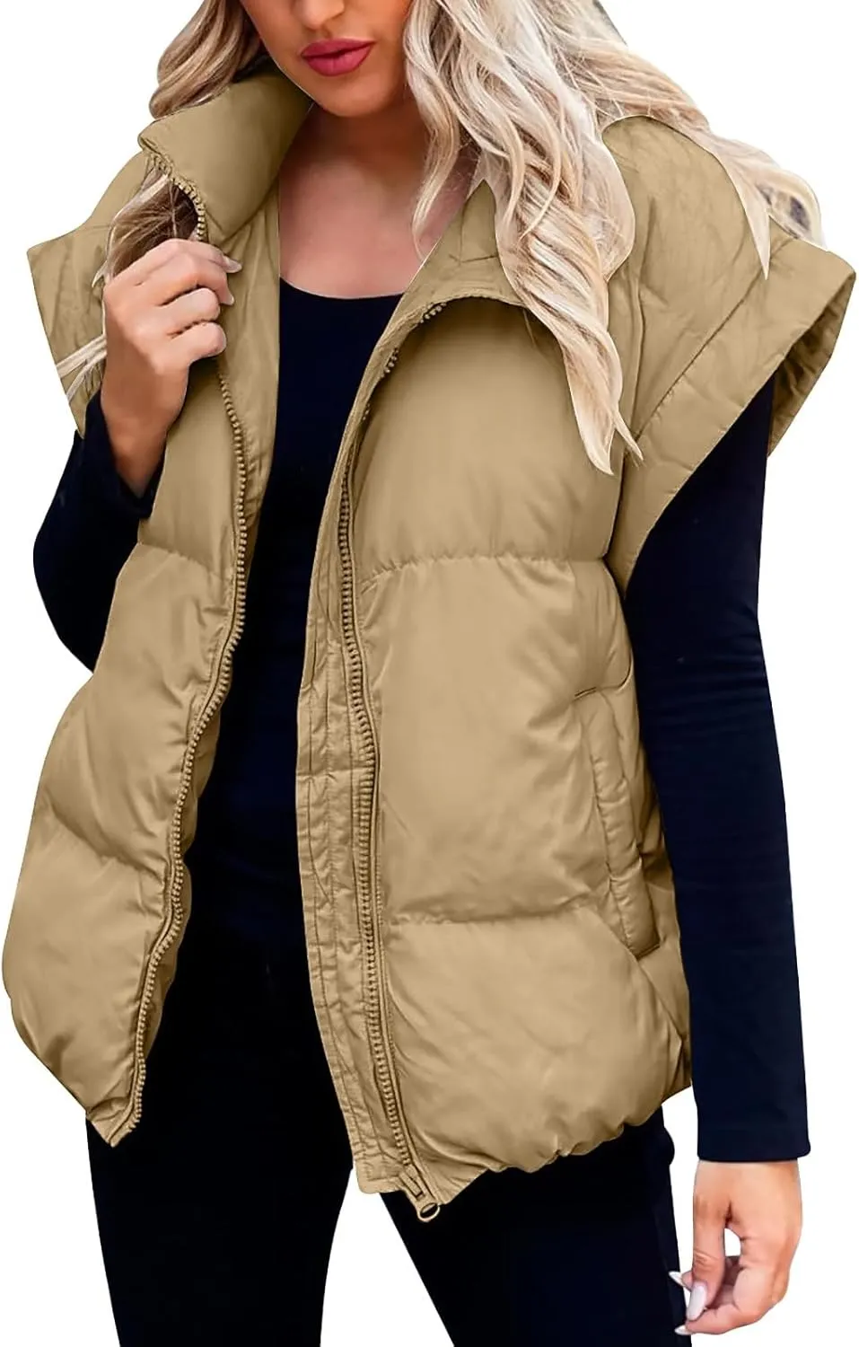 Womens Puffer Vest One Morality Warm V Neck Thin Down Vest Inside Hooded Puffer Vest Women'S Outerwear Vests Zip Up