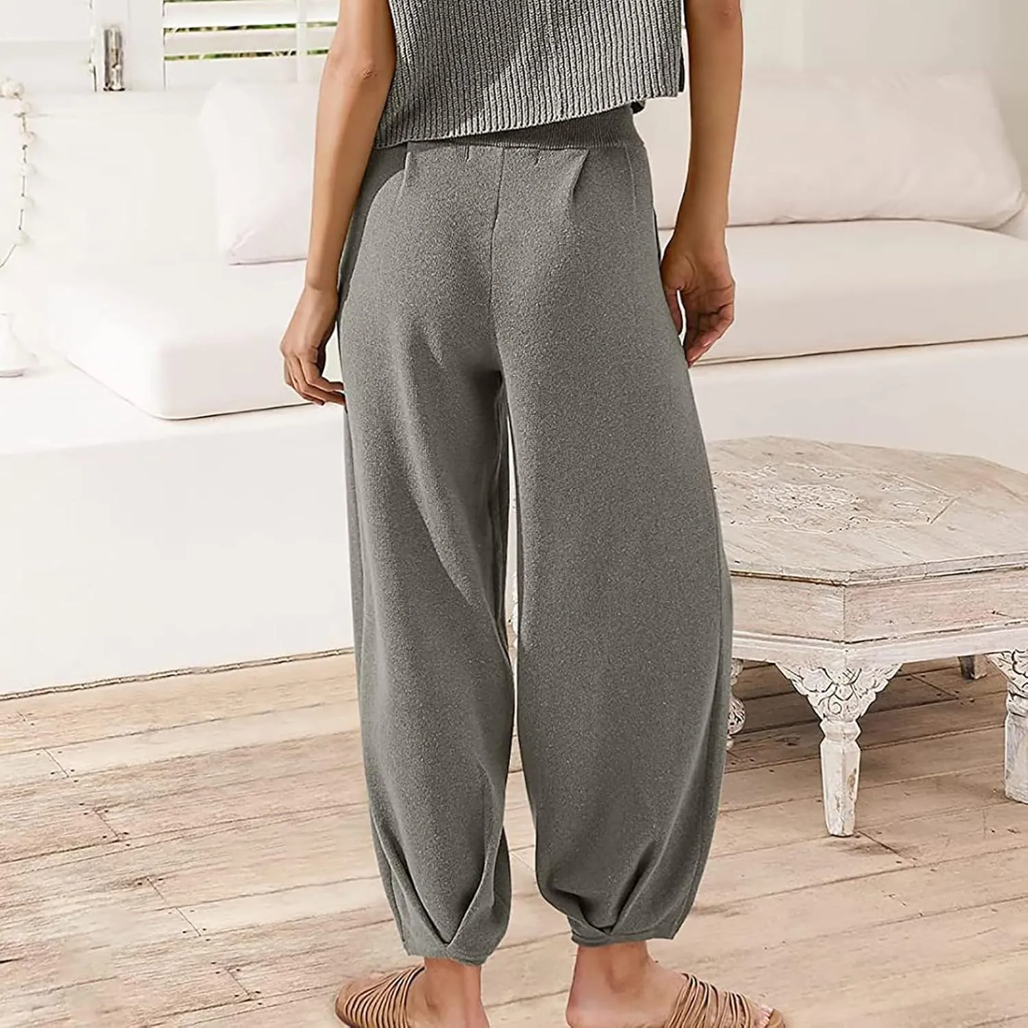 Womens Slacks Baggy Straight Leg Sweatpants High Rise Travel Pants Track Pants Comfy Long Pants Athletic Trousers