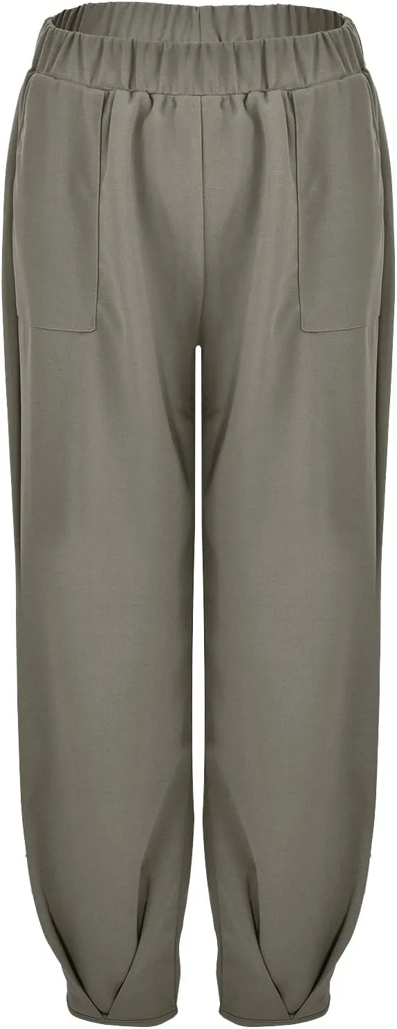 Womens Slacks Baggy Straight Leg Sweatpants High Rise Travel Pants Track Pants Comfy Long Pants Athletic Trousers