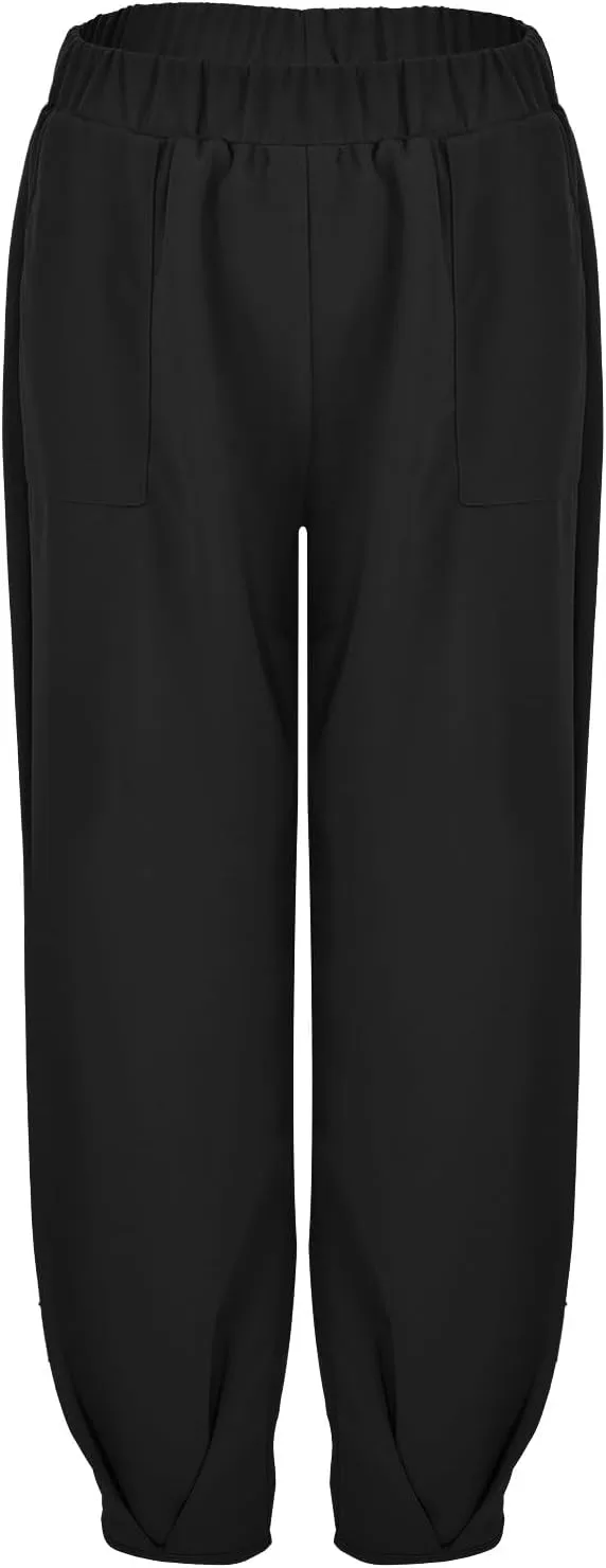 Womens Slacks Baggy Straight Leg Sweatpants High Rise Travel Pants Track Pants Comfy Long Pants Athletic Trousers