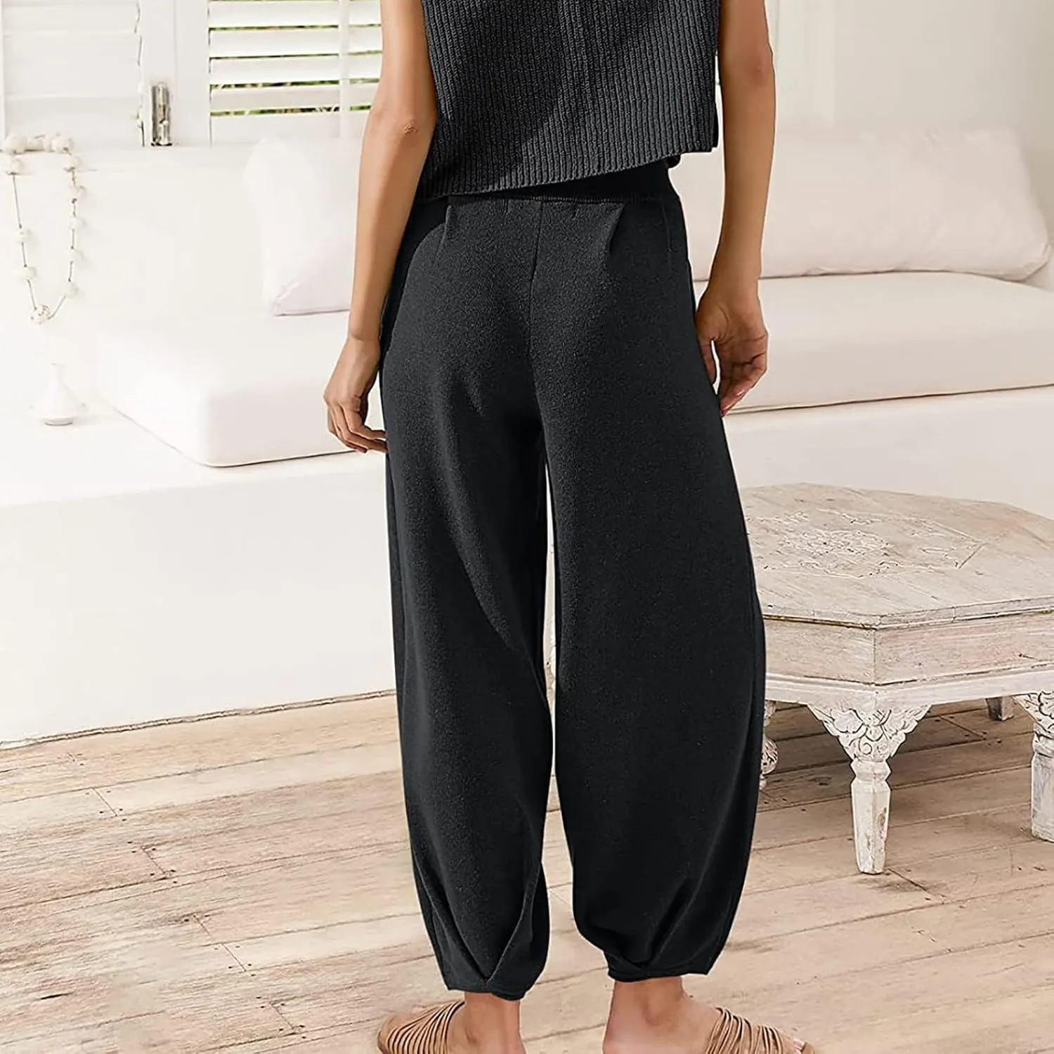 Womens Slacks Baggy Straight Leg Sweatpants High Rise Travel Pants Track Pants Comfy Long Pants Athletic Trousers