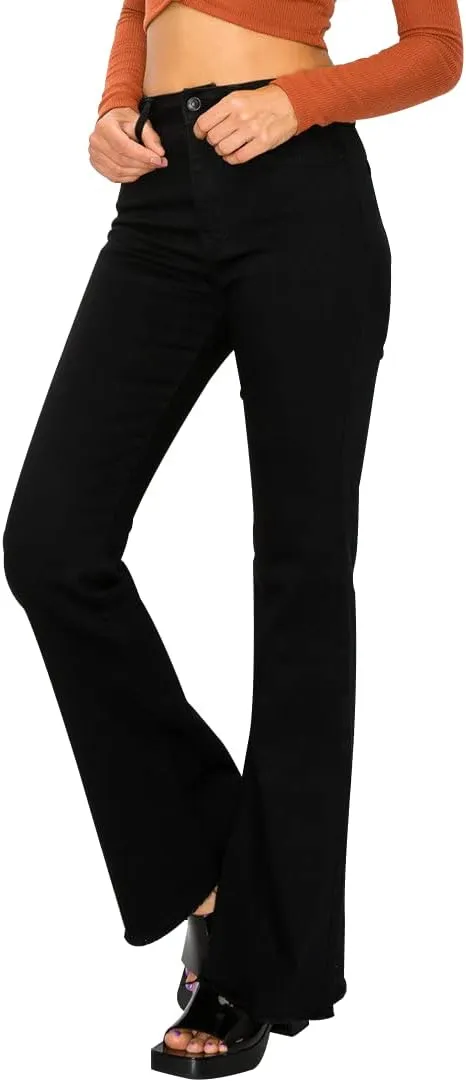 Women's Straight Leg Jeans & Cargo Twill Pants Stretch Denim Tummy Control Plus Size Wide Leg Pantalones for Trendy Outfits