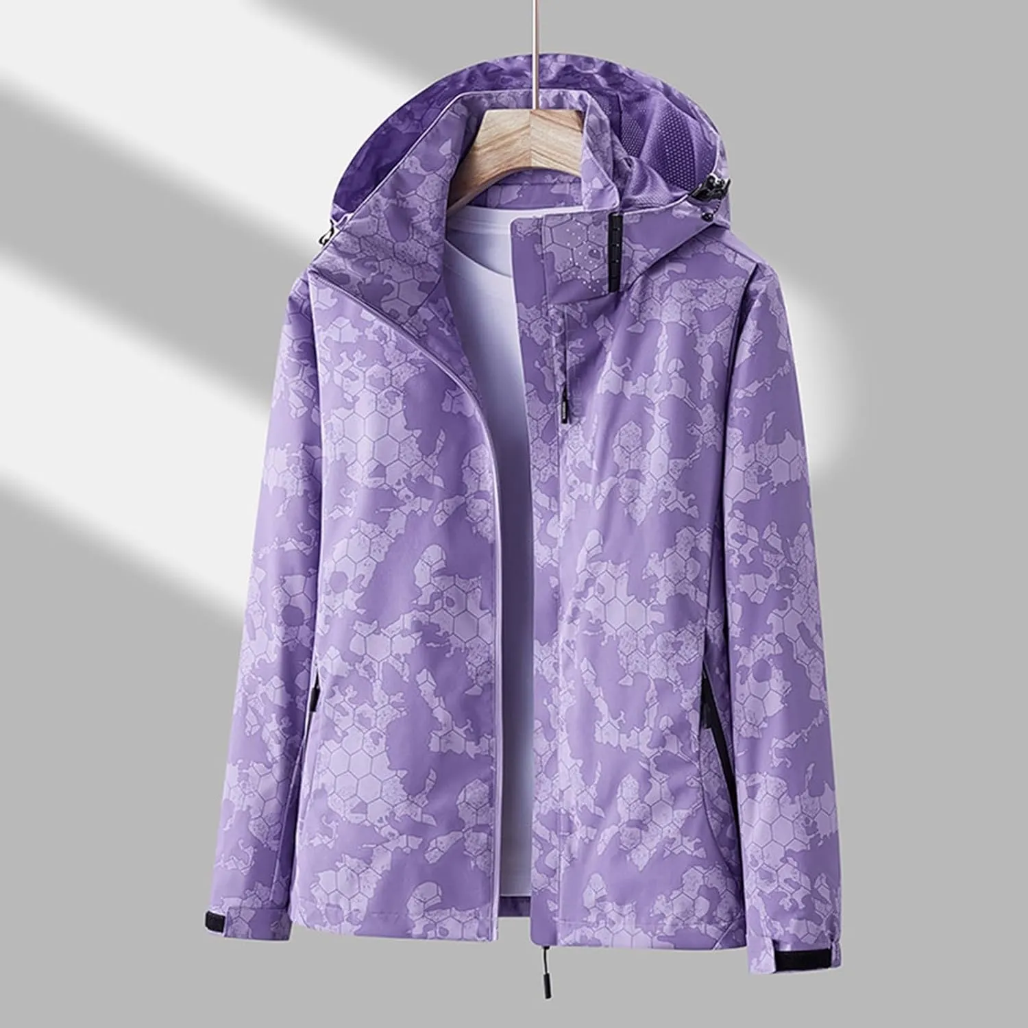 Women's2024 Slim Hooded Jacket Fashion Cozy Flight Workwear Stand Collar Casual Long Sleeves Baseball Jacket Coats
