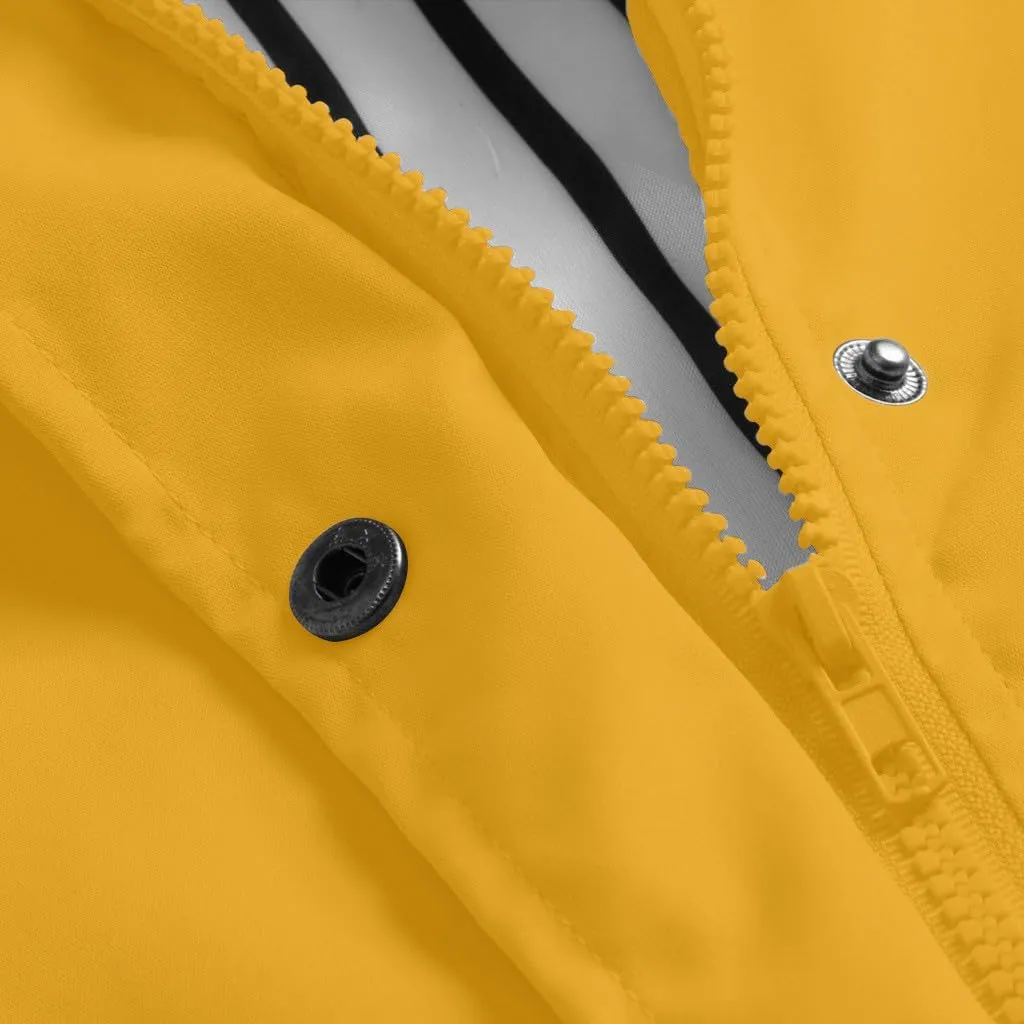 Women'sLong Sleeve Trench Jacket Fashion 2024 Solid With Button Outdoor Raincoat Winter Comfy Hooded Windbreaker