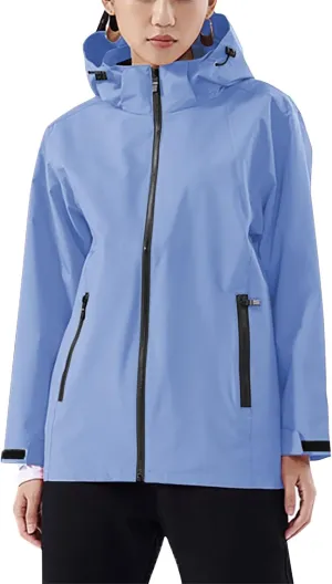 Women'sLoose Fit Hooded Windproof Fashion Winter Solid Long Sleeved Jacket Coats Classic Zipper With Pockets Jacket
