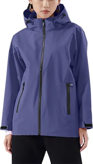 Women'sLoose Fit Hooded Windproof Fashion Winter Solid Long Sleeved Jacket Coats Classic Zipper With Pockets Jacket