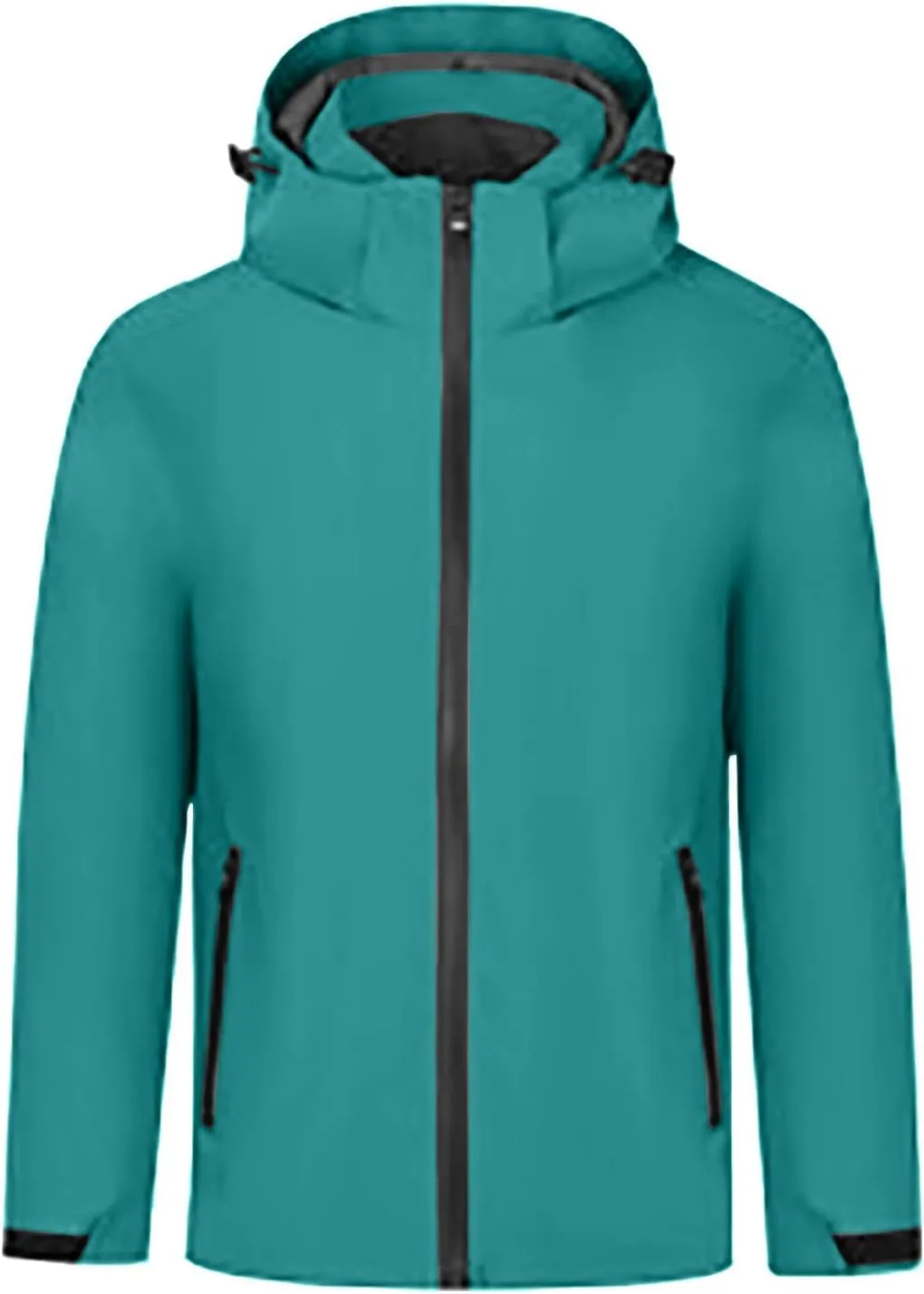 Women'sLoose Fit Hooded Windproof Fashion Winter Solid Long Sleeved Jacket Coats Classic Zipper With Pockets Jacket