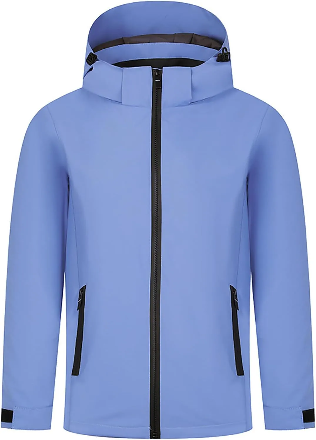 Women'sLoose Fit Hooded Windproof Fashion Winter Solid Long Sleeved Jacket Coats Classic Zipper With Pockets Jacket