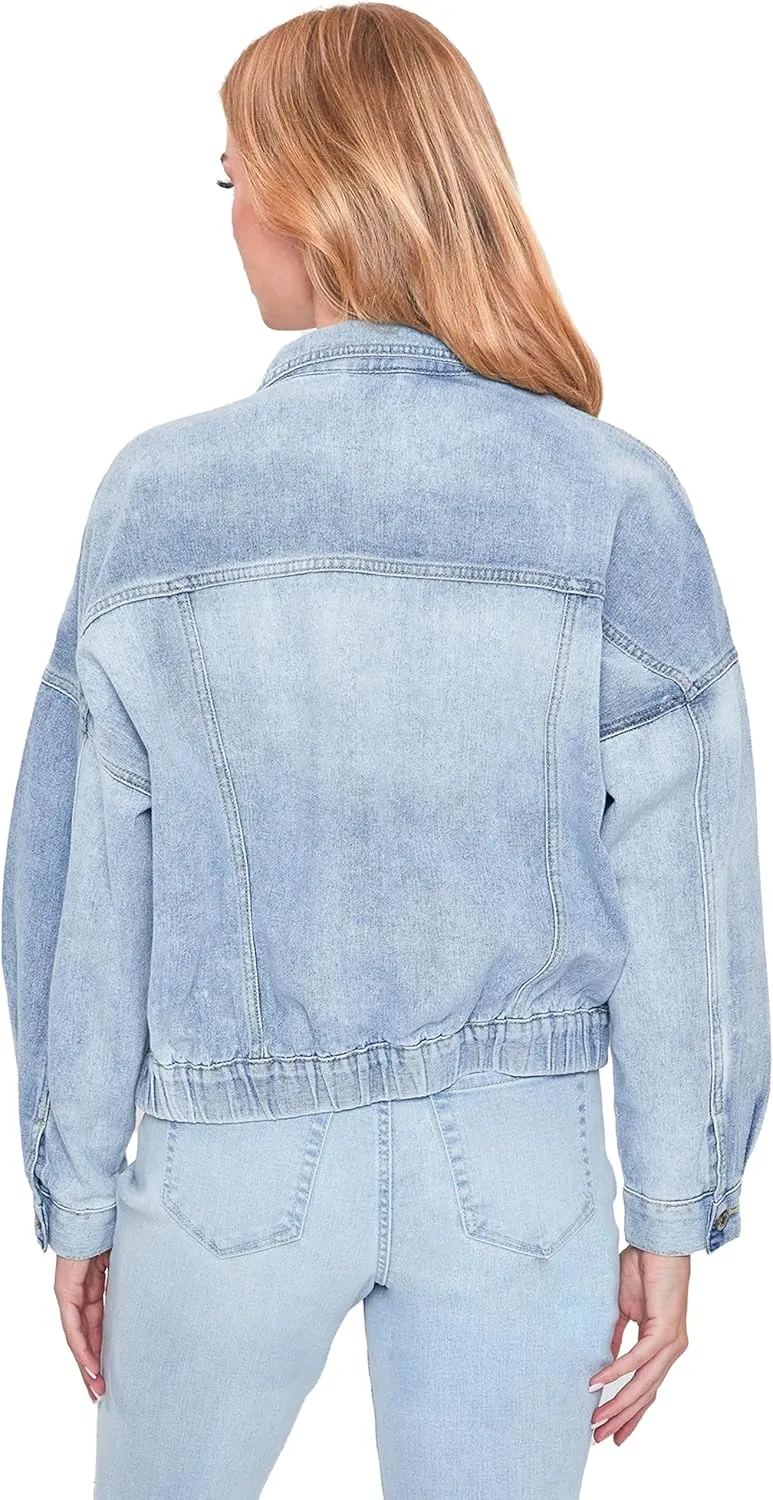 YMI Women's Junior 80's Denim Oversized Jacket