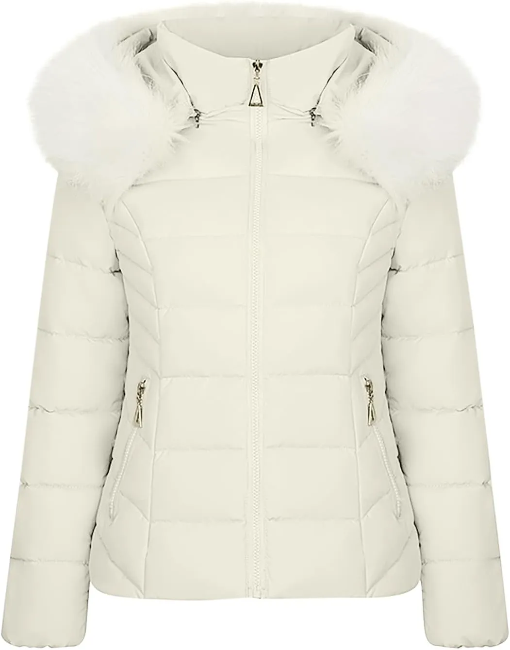 YRAETENM Winter Coats for Women Thicken Warm Short Quilted Jackets Outdoor Zip Padded down Coats Hooded Padded down Coats