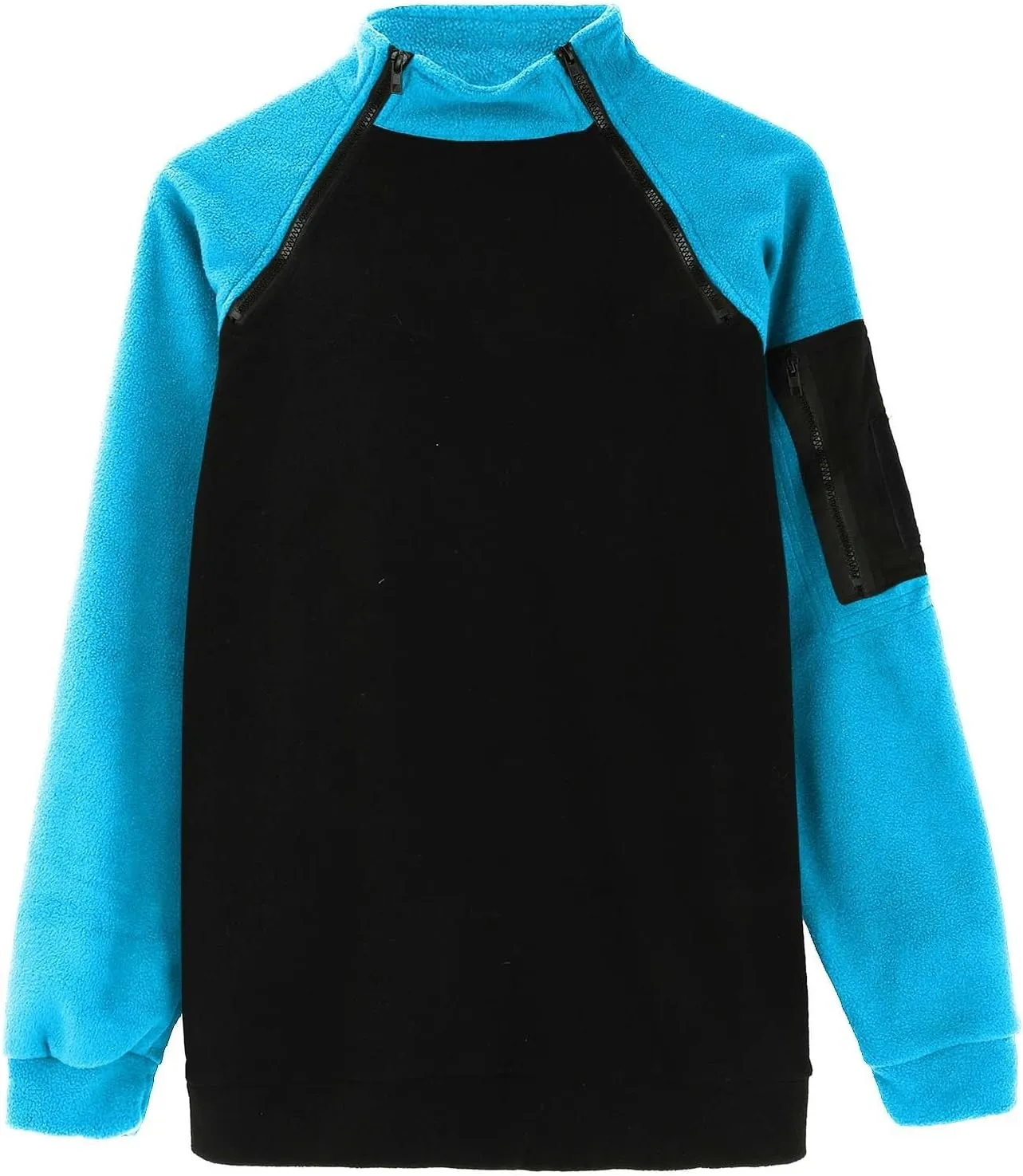 ZYXTIM Men's Combat Tactical Shirt Long Sleeve Mockneck Side Zipper Warm Outdoor Work Pullover Top Big-Tall Airsoft Clothing